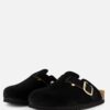 Scholl Fae Clogs Slippers zwart Suede