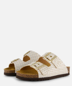 Scholl Noelle Raffia Slippers wit Synthetisch