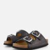 Scholl Noelle Raffia Slippers zwart Textiel
