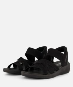 Skechers Arya Slip-ins Sandalen zwart Textiel