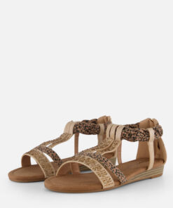 Supercracks Sandalen beige Textiel