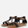 Supercracks Sandalen zwart Textiel
