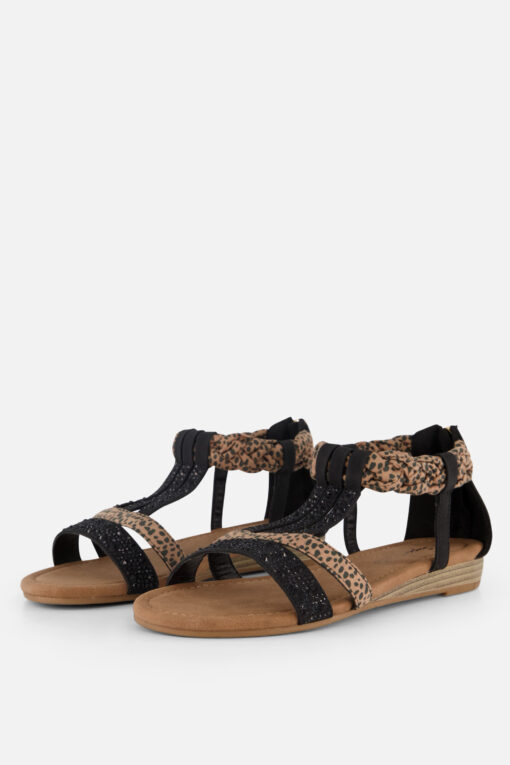 Supercracks Sandalen zwart Textiel