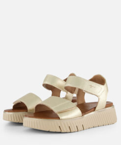 Tamaris Comfort Sandalen goud Leer