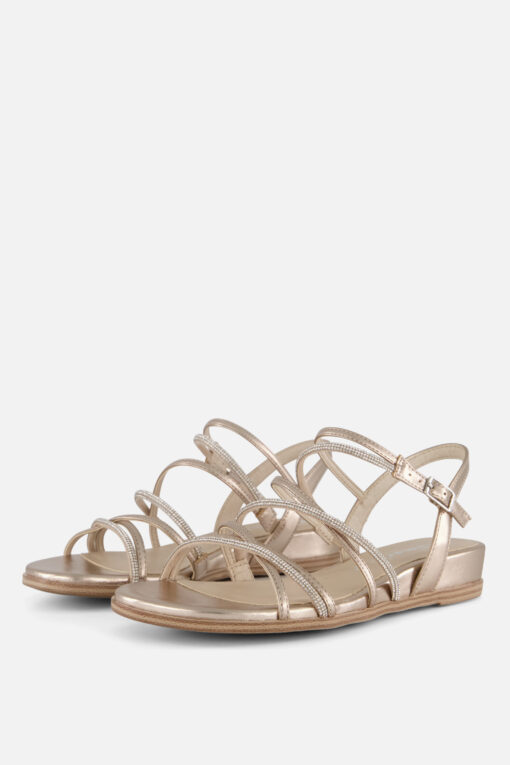 Tamaris Sandalen goud Textiel