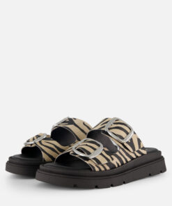 Tamaris Zebra Slippers zwart Leer