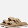 Tamaris Raffia Slippers beige Textiel