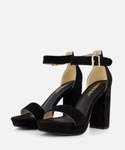 Ann Rocks Sandalen met hak zwart Textiel