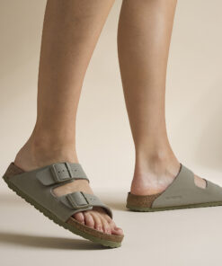 Birkenstock Arizona Slippers groen Imitatieleer