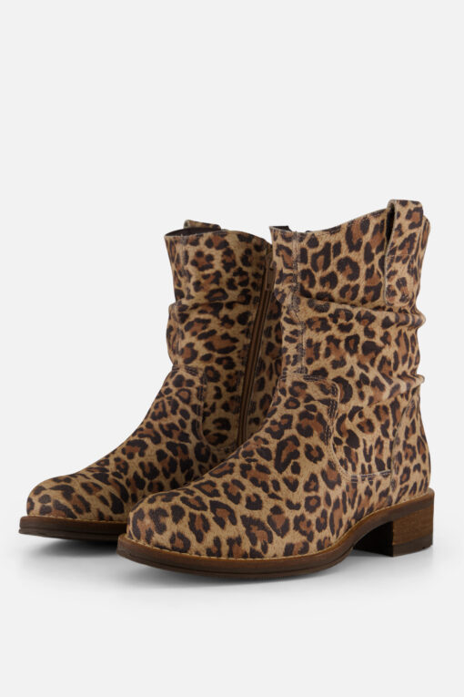 Cellini Leopard Plooi Enkellaarsjes bruin Leer