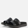 Ecco Flowt Slippers zwart Leer