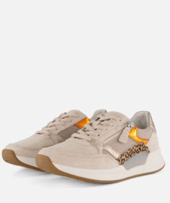 Gabor Leopard Rollingsoft Sneakers beige Textiel