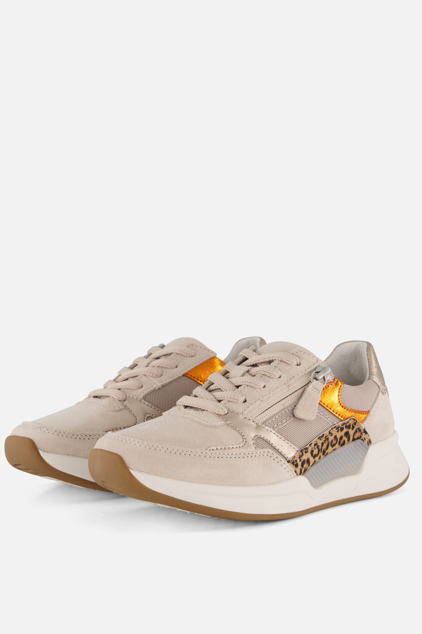 Gabor Leopard Rollingsoft Sneakers beige Textiel