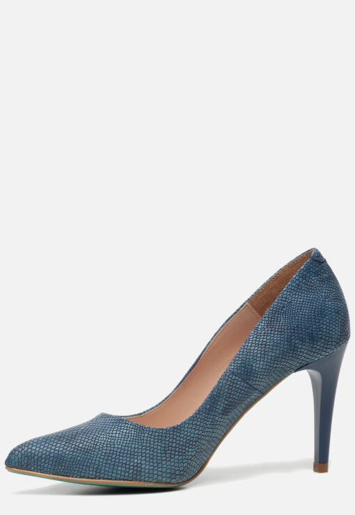 Giulia Pumps blauw slangenprint Imitatieleer