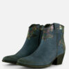Lazamani Cowboylaarzen blauw Leer