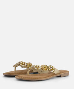 Lazamani Slippers beige Leer