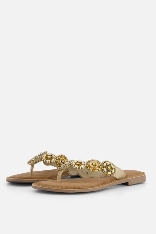Lazamani Slippers beige Leer