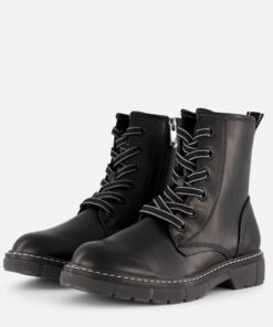 Marco Tozzi Veterboots zwart Synthetisch