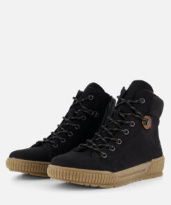 Rieker Veterboots zwart Nubuck