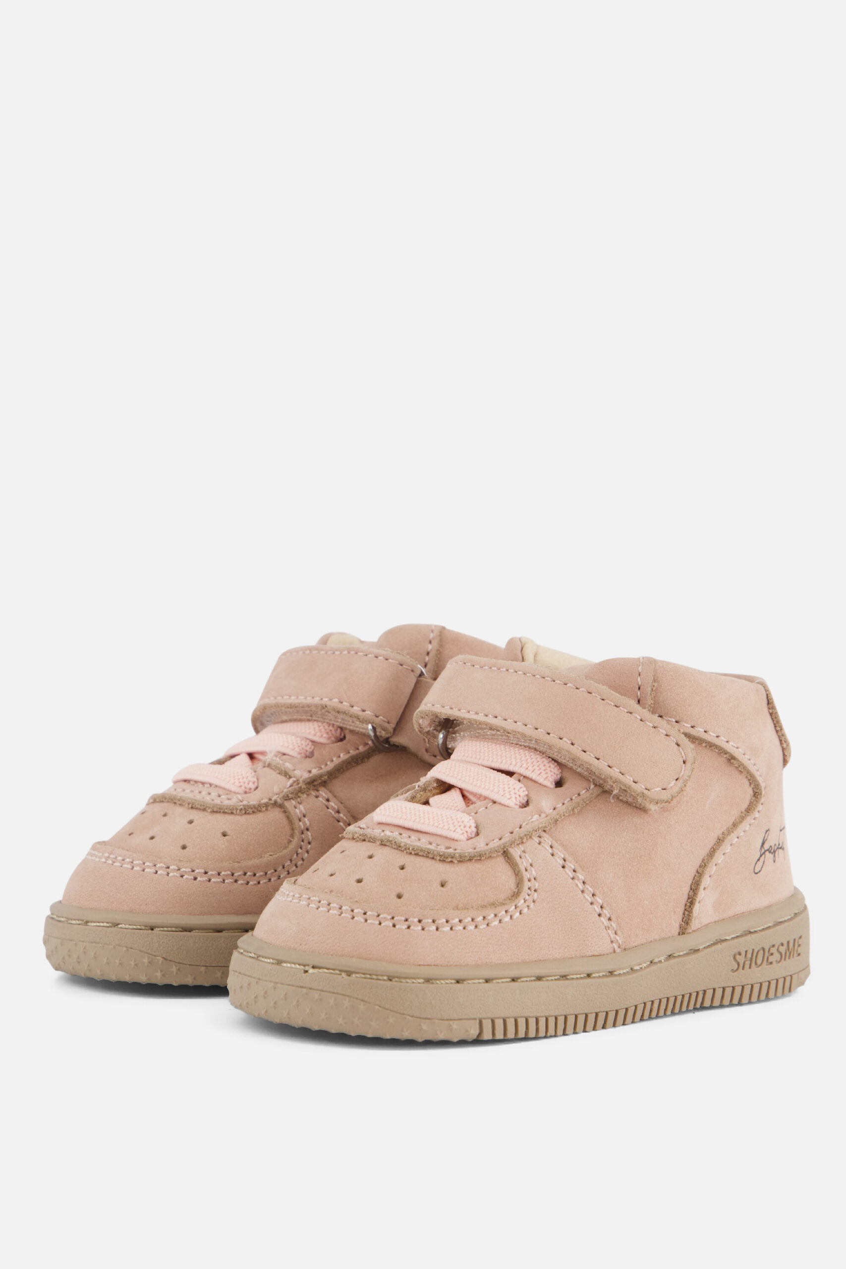 Shoesme Babyschoenen Veterboots roze Leer