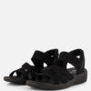 Skechers Arya Slip-ins Sandalen zwart Textiel