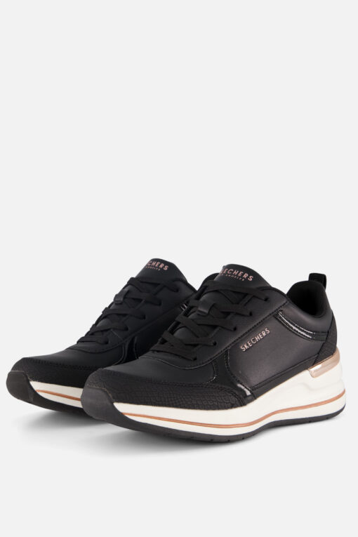 Skechers Billion 2 Fine Shine Wedge Sneakers zwart
