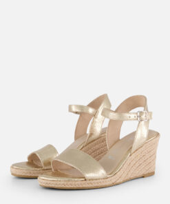 Tamaris Espadrilles met hak goud Textiel
