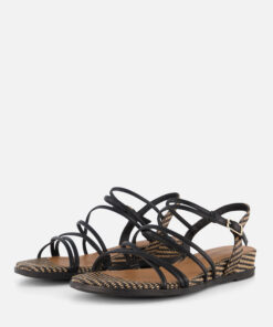 Tamaris Slippers zwart Textiel