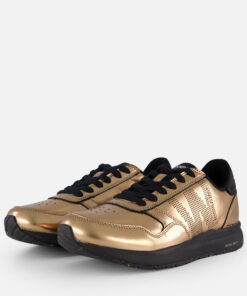 Woden Nicoline Metallic Sneakers goud Leer