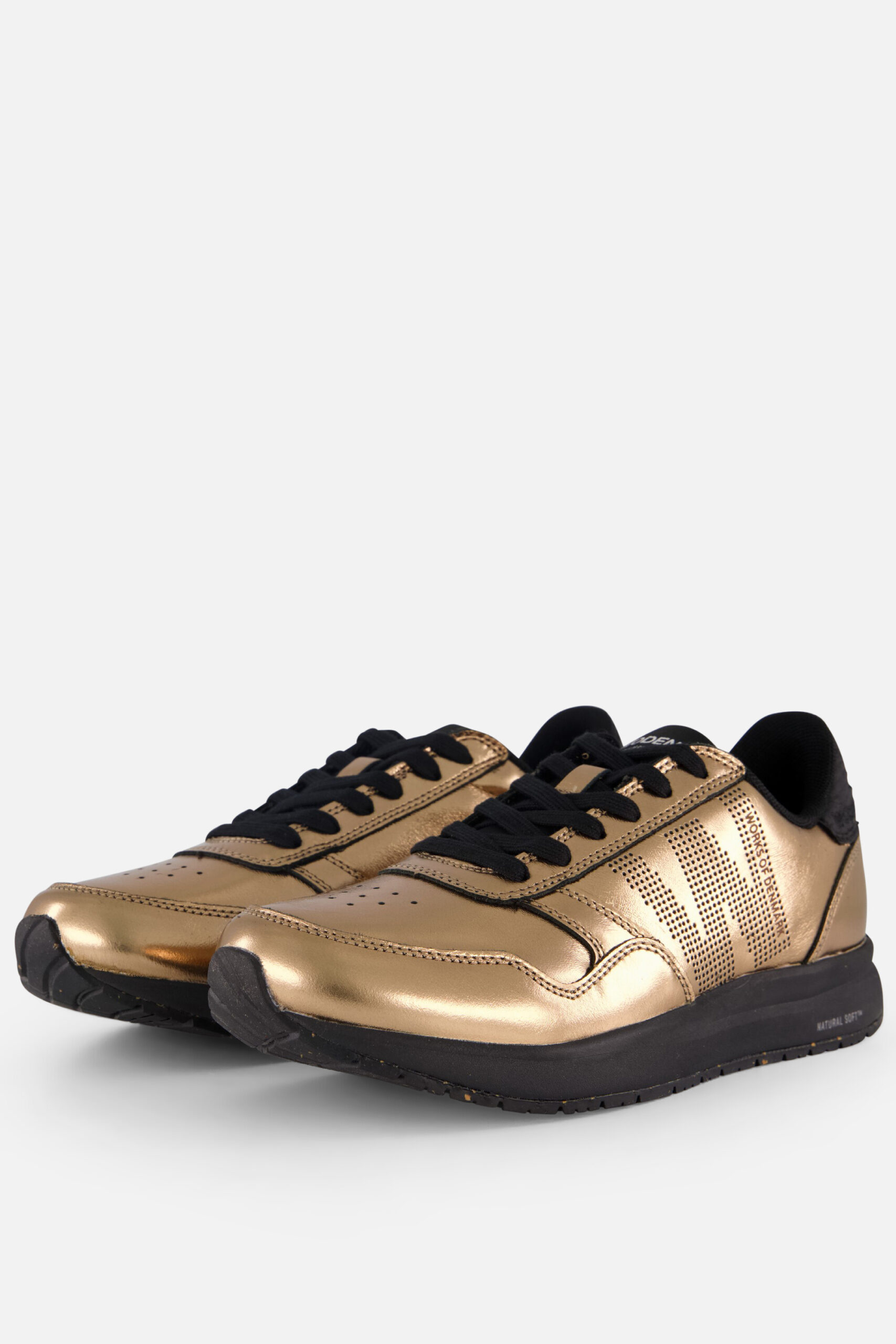 Woden Nicoline Metallic Sneakers goud Leer