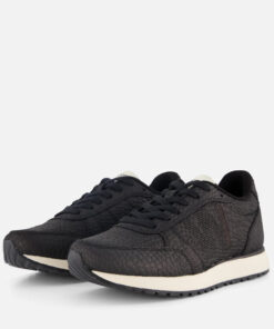Woden Ronja Croco Sneakers zwart Leer