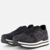 Woden Ronja Glitter Plateau Sneakers zwart