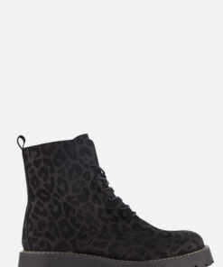 Cellini Leopard Veterboots zwart Suede