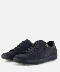 Ecco Soft 7 Slide Sneakers blauw Nubuck
