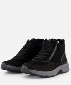 Gabor Rollingsoft Veterboots zwart Suede