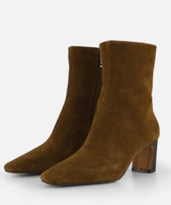 Linea Zeta Enkellaarsjes bruin Leer