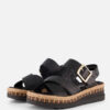Rieker Sandalen zwart Leer