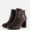Tamaris Leopard Enkellaarsjes bruin Textiel