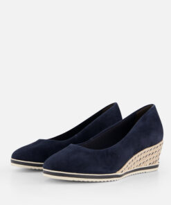 Tamaris Pumps met sleehak blauw Leer