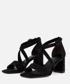 Tamaris Sandalen zwart Textiel