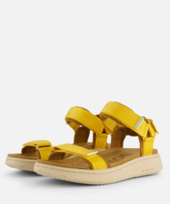 Woden Line Sandalen geel Textiel