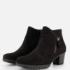 Gabor Enkellaarsjes met hak zwart Nubuck