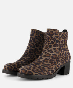 Gabor Leopard Enkellaarsjes bruin Suede