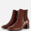 Tamaris Essentials Enkellaarsjes cognac Lak