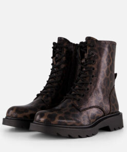 Tamaris Leopard Veterboots bruin Textiel