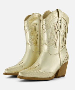 Ann Rocks Cowboylaarzen goud Pu