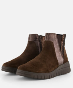 Feyn Enkellaarsjes bruin Suede