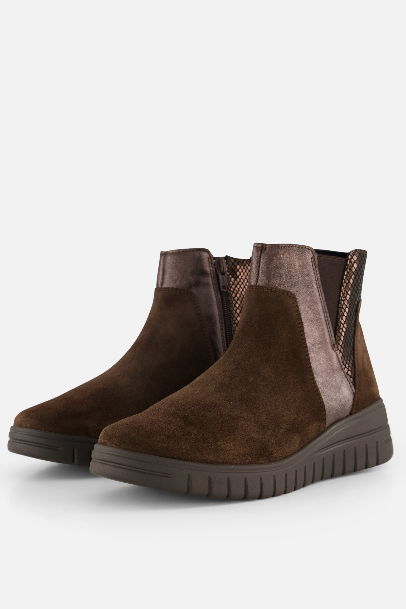 Feyn Enkellaarsjes bruin Suede