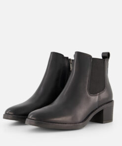Marco Tozzi Chelsea Boots zwart Leer