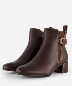 Marco Tozzi Enkellaarsjes bruin Synthetisch